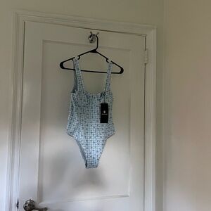 Blackbough Sabrine Blue Checkered One Piece Swimsuit